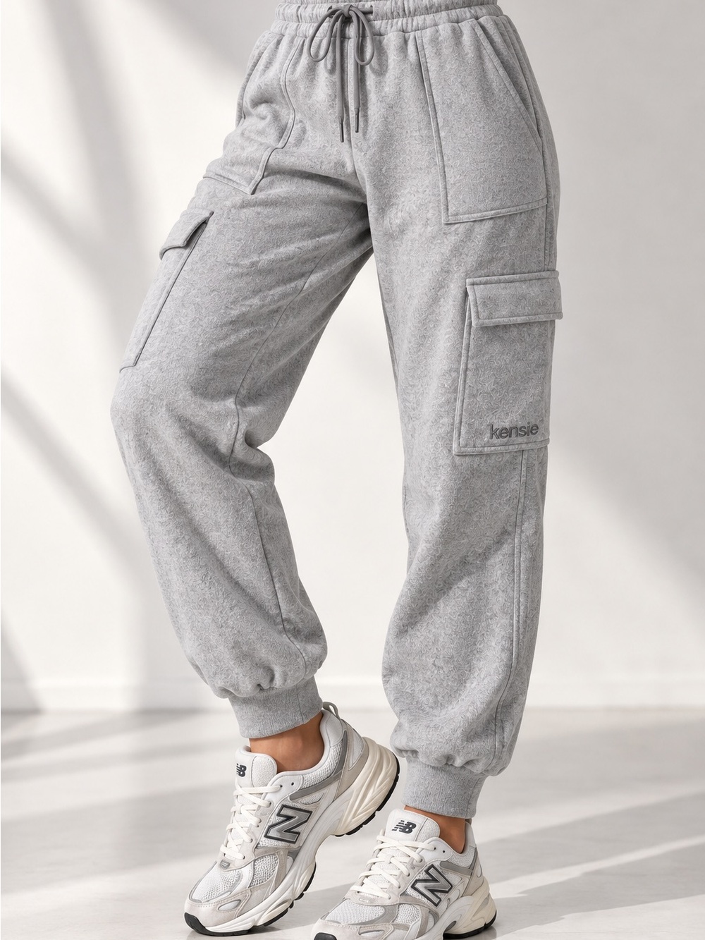 Kensie Kids Light Gray Cargo Joggers